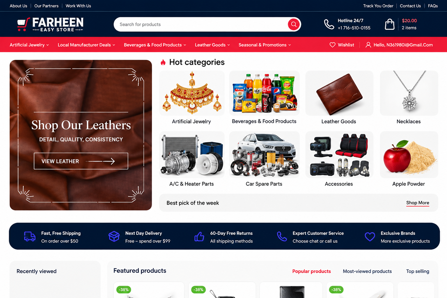 Car spare parts and automotive accessories at Farheen Easy Store